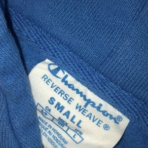 champion reverse weave groove blue hoodie